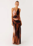 Stargazer Mesh Maxi Skirt Black Gradient