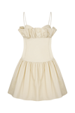 Janis Cotton Frill Mini Dress Nude