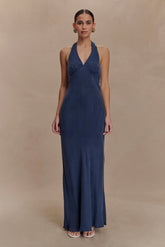 Louisiana Halter Maxi Dress Navy