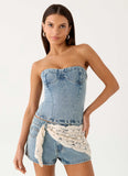 Vianna Denim Bustier Top True Denim