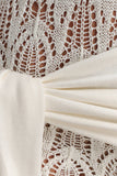 Liora Crochet Shorts With Knit Overlay Ivory