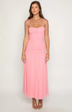 Clare Pink Ruched Maxi Dress