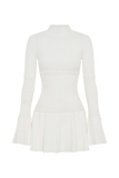 Adena Pointelle Knit Mini Dress Ivory