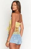 Isabella Yellow Sequin Strapless Top