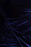 Wishes Navy Velvet High Neck Maxi Dress With Wrap Skirt