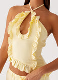 Mariella Linen Top Yellow
