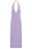 Genie Slinky Halter Midi Dress Lilac
