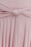 Zelda Asymmetric Slinky Midi Dress Ballet Pink
