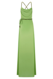 Elaine Chiffon Beaded Maxi Dress Green