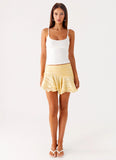Willow Chiffon Mini Skirt Yellow