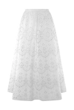 Arla Broderie Midi Skirt White