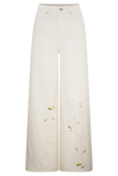 Carmella Embroided Jeans Ecru
