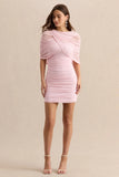 Magoria Light Pink Mesh Round Neck Cape