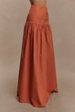 Autumn Maxi Skirt Burnt Orange