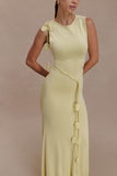 Monay Tulip Maxi Dress Lemon