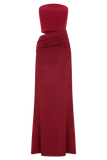 Jasiel Strapless Knit Maxi Dress Red