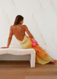 Chloe Maxi Dress Orange Floral