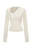 Kaylen Knit Long Sleeve Top Ivory