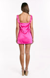 Joyce Hot Pink Satin Mini Dress