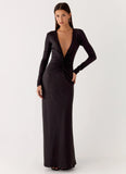 Palm Haze Maxi Dress Black