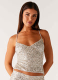 Maelis Cami Top Silver