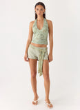Talk Too Much Halter Top Wispy Fern