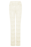 Trena Crochet Knit Pants Ivory