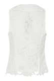 Tessa Broderie Tie Front Sleeveless Top White