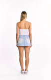 Muse Pink and White Polka Dot Strapless Top