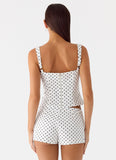 Coastline Bustier Top White Polka Dot