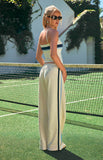 Leya White Contrast Stripe Pants