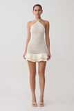 Carrisa Crochet Knit Mini Dress White