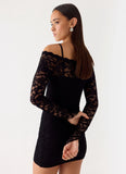 Just This Once Lace Mini Dress Black