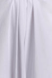 Talia Draped Linen Midi Skirt White