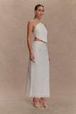 Kensley Broderie Midi Skirt White