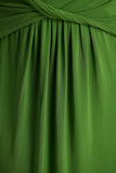 Hourglass Green Long Sleeve Twisted Maxi Dress With Split