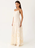 Fabienne Spliced Cotton Maxi Dress Ivory