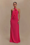 Rosalia Cowl Neck Maxi Dress Raspberry