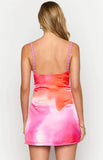 Marbelle Pink Print Satin Mini Dress