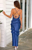 Inara Navy Ruffle Maxi Dress