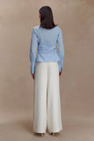 Eugenia Wrap Cotton Shirt Blue