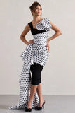 Unattainable Black Polka Dot Wrap Midi Dress Volume Drape