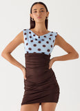 Times Two Mini Dress Chocolate Dot