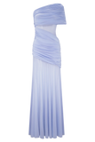 Dallas One Shoulder Mesh Maxi Dress Lavender