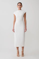 Lorena Cotton Midi Dress White
