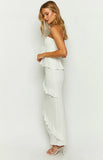 Raleigh White Ruffle Maxi Skirt