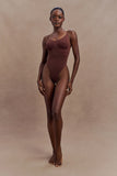 Alyssa Backless Shapewear Bodysuit Espresso