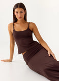 Garrix Bead Cami Top Chocolate