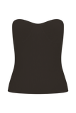 Elodie Strapless Cupped Knit Top Chocolate