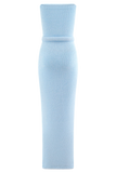 Andrea Strapless Knit Maxi Dress Light Blue